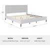 image:imageMartha Stewart Britta Platform Bed with Headboard amp Footboard Faux Linen Upholstery with Piping Detail Rounded Headboard No Box Spring Needed Full GrayGray FabricWalnut Legs
