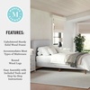 image:imageMartha Stewart Britta Platform Bed with Headboard amp Footboard Faux Linen Upholstery with Piping Detail Rounded Headboard No Box Spring Needed Full GrayGray FabricWalnut Legs