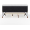 image:imageMartha Stewart Britta Platform Bed with Headboard amp Footboard Faux Linen Upholstery with Piping Detail Rounded Headboard No Box Spring Needed Full GrayGray FabricWalnut Legs