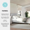 image:imageMartha Stewart Britta Platform Bed with Headboard amp Footboard Faux Linen Upholstery with Piping Detail Rounded Headboard No Box Spring Needed Full GrayGray FabricWalnut Legs