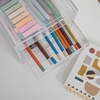 image:imageMartha Stewart Brody 2 Pack Desk Organizers Single Drawer Box and 2 Drawer Box Stackable Plastic Storage for Office Bathroom Countertop Dorm 6 x 75 Clear