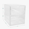 image:imageMartha Stewart Brody 2 Pack Desk Organizers Single Drawer Box and 2 Drawer Box Stackable Plastic Storage for Office Bathroom Countertop Dorm 6 x 75 Clear