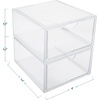 image:imageMartha Stewart Brody Desk Organizer with Drawer Stackable Plastic Desk Storage Box Organizer for Office Bathroom Countertop or Dorm 6 x 75 2 Pack Clear6 x 75