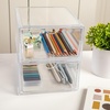 image:imageMartha Stewart Brody Desk Organizer with Drawer Stackable Plastic Desk Storage Box Organizer for Office Bathroom Countertop or Dorm 6 x 75 2 Pack Clear6 x 75