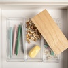 image:imageMartha Stewart Brody Plastic Storage Organizer Bins with Engineered Wood Lids for Home OfficeKitchen orBathroom 3 Pack 2Small1Medium ClearWhiteClearLight Natural