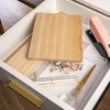 image:imageMartha Stewart Brody Plastic Storage Organizer Bins with Engineered Wood Lids for Home OfficeKitchen orBathroom 3 Pack 2Small1Medium ClearWhiteClearLight Natural