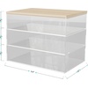 image:imageMartha Stewart Brody Plastic Storage Organizer Bins with Engineered Wood Lids for Home OfficeKitchen orBathroom 3 Pack 2Small1Medium ClearWhiteClearLight Natural