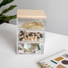 image:imageMartha Stewart Brody Plastic Storage Organizer Bins with Engineered Wood Lids for Home OfficeKitchen orBathroom 3 Pack 2Small1Medium ClearWhiteClearLight Natural