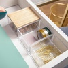 image:imageMartha Stewart Brody Plastic Storage Organizer Bins with Engineered Wood Lids for Home OfficeKitchen orBathroom 3 Pack 2Small1Medium ClearWhiteClearLight Natural