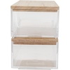 image:imageMartha Stewart Brody Plastic Storage Organizer Bins with Engineered Wood Lids for Home OfficeKitchen orBathroom 3 Pack 2Small1Medium ClearWhiteClearLight Natural