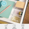 image:imageMartha Stewart Brody Plastic Storage Organizer Bins with Engineered Wood Lids for Home OfficeKitchen orBathroom 3 Pack 2Small1Medium ClearWhiteClearLight Natural