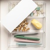 image:imageMartha Stewart Brody Plastic Storage Organizer Bins with Engineered Wood Lids for Home OfficeKitchen orBathroom 3 Pack 2Small1Medium ClearWhiteClearWhite