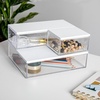 image:imageMartha Stewart Brody Plastic Storage Organizer Bins with Engineered Wood Lids for Home OfficeKitchen orBathroom 3 Pack 2Small1Medium ClearWhiteClearWhite