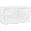 image:imageMartha Stewart Brody Plastic Storage Organizer Bins with Engineered Wood Lids for Home OfficeKitchen orBathroom 3 Pack 2Small1Medium ClearWhiteClearWhite