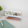 image:imageMartha Stewart Brody Plastic Storage Organizer Bins with Engineered Wood Lids for Home OfficeKitchen orBathroom 3 Pack 2Small1Medium ClearWhiteClearWhite
