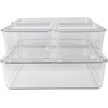 image:imageMartha Stewart Brody Plastic Storage Organizer Bins with Lids for Home Office Kitchen or Bathroom 4 Pack 2Small1Medium 1 Large ClearWhiteSet of 1