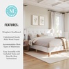 image:imageMartha Stewart Carmy Platform Bed with Tufted Headboard Cushioned Side Rails Faux Linen Upholstery Wood Slat Foundation No Box Spring Needed King WhiteKing