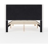 image:imageMartha Stewart Carmy Platform Bed with Tufted Headboard Cushioned Side Rails Faux Linen Upholstery Wood Slat Foundation No Box Spring Needed King WhiteQueen