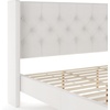 image:imageMartha Stewart Carmy Platform Bed with Tufted Headboard Cushioned Side Rails Faux Linen Upholstery Wood Slat Foundation No Box Spring Needed King WhiteKing