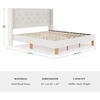 image:imageMartha Stewart Carmy Platform Bed with Tufted Headboard Cushioned Side Rails Faux Linen Upholstery Wood Slat Foundation No Box Spring Needed King WhiteKing