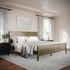 image:imageMartha Stewart Corbin Solid Wood Platform Bed with Wooden Headboard and Footboard Wood Slat Foundation No Box Spring Needed King Dark BrownBrown Gray