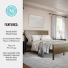 image:imageMartha Stewart Corbin Solid Wood Platform Bed with Wooden Headboard and Footboard Wood Slat Foundation No Box Spring Needed King Dark BrownBrown Gray