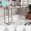 image:imageMartha Stewart Eli Home Office Desk with Glass Top and Steel Frame Oil Rubbed BronzeClear TopPolished Brass Frame
