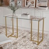 image:imageMartha Stewart Eli Home Office Desk with Glass Top and Steel Frame Oil Rubbed BronzeClear TopPolished Brass Frame