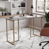 image:imageMartha Stewart Eli Home Office Desk with Glass Top and Steel Frame Oil Rubbed BronzeClear TopPolished Brass Frame