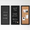 image:imageMartha Stewart Everette Cork Board Chalk Board Letter Board Set with Included Push Pins Magnets Liquid Chalk Letters 18 x 24 Light Natural Woodgrain FrameBlack Woodgrain