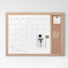 image:imageMartha Stewart Everette Magnetic Dry Erase Monthly Calendar and Cork Board Combo with Included Marker Magnets and Push Pins 24x18 White Woodgrain FrameLight Natural Woodgrain