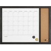 image:imageMartha Stewart Everette Magnetic Dry Erase Monthly Calendar and Cork Board Combo with Included Marker Magnets and Push Pins 24x18 White Woodgrain FrameBlack Woodgrain