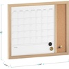 image:imageMartha Stewart Everette Magnetic Dry Erase Monthly Calendar and Cork Board Combo with Included Marker Magnets and Push Pins 24x18 White Woodgrain FrameLight Natural Woodgrain