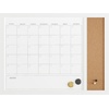 image:imageMartha Stewart Everette Magnetic Dry Erase Monthly Calendar and Cork Board Combo with Included Marker Magnets and Push Pins 24x18 White Woodgrain FrameWhite Woodgrain