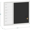 image:imageMartha Stewart Everette Magnetic Weekly Calendar Dry Erase Board and Chalk Board with Liquid Chalk Marker and Magnets 24x18 Light Natural Woodgrain FrameWhite Woodgrain