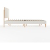 image:imageMartha Stewart Flynn Platform Bed with Headboard Fabric Upholstered Inset Headboard and Base Solid Wood Frame No Box Spring Needed Queen Light BeechSnowQueen