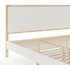 image:imageMartha Stewart Flynn Platform Bed with Headboard Fabric Upholstered Inset Headboard and Base Solid Wood Frame No Box Spring Needed Queen Light BeechSnowKing