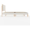 image:imageMartha Stewart Flynn Platform Bed with Headboard Fabric Upholstered Inset Headboard and Base Solid Wood Frame No Box Spring Needed Queen Light BeechSnowKing