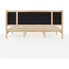 image:imageMartha Stewart Flynn Platform Bed with Headboard Fabric Upholstered Inset Headboard and Base Solid Wood Frame No Box Spring Needed Queen Light BeechSnowKing