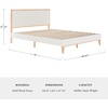 image:imageMartha Stewart Flynn Platform Bed with Headboard Fabric Upholstered Inset Headboard and Base Solid Wood Frame No Box Spring Needed Queen Light BeechSnowQueen
