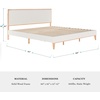 image:imageMartha Stewart Flynn Platform Bed with Headboard Fabric Upholstered Inset Headboard and Base Solid Wood Frame No Box Spring Needed Queen Light BeechSnowKing