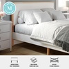 image:imageMartha Stewart Flynn Platform Bed with Headboard Fabric Upholstered Inset Headboard and Base Solid Wood Frame No Box Spring Needed Queen Light BeechSnowQueen