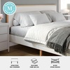 image:imageMartha Stewart Flynn Platform Bed with Headboard Fabric Upholstered Inset Headboard and Base Solid Wood Frame No Box Spring Needed Queen Light BeechSnowKing