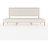 image:imageMartha Stewart Flynn Platform Bed with Headboard Fabric Upholstered Inset Headboard and Base Solid Wood Frame No Box Spring Needed Queen Light BeechSnowKing
