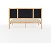 image:imageMartha Stewart Flynn Platform Bed with Headboard Fabric Upholstered Inset Headboard and Base Solid Wood Frame No Box Spring Needed Queen Light BeechSnowQueen