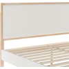 image:imageMartha Stewart Flynn Platform Bed with Headboard Fabric Upholstered Inset Headboard and Base Solid Wood Frame No Box Spring Needed Queen Light BeechSnowQueen