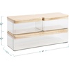 image:imageMartha Stewart Grady Clear Plastic Stackable Storage Boxes with Light Natural Paulownia Wood Lids Set of 3Set of 1