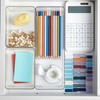 image:imageMartha Stewart Grady Clear Plastic Stackable Storage Boxes with White Engineered Wood Lids Set of 3