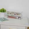 image:imageMartha Stewart Grady Clear Plastic Stackable Storage Boxes with White Engineered Wood Lids Set of 3
