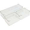 image:imageMartha Stewart Grady Clear Plastic Stackable Storage Boxes with White Engineered Wood Lids Set of 3